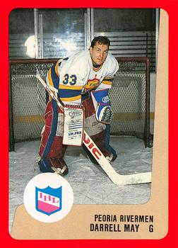 1988-89 ProCards Peoria Rivermen (IHL) #NNO Darrell May Front