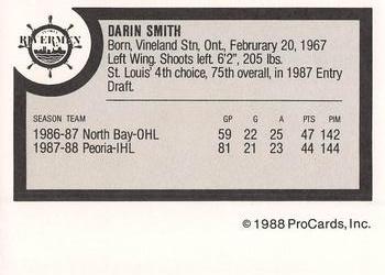 1988-89 ProCards Peoria Rivermen (IHL) #NNO Darin Smith Back