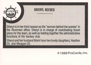 1988-89 ProCards Peoria Rivermen (IHL) #NNO Sheryl Reeves Back