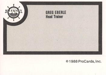 1988-89 ProCards Peoria Rivermen (IHL) #NNO Greg Eberle Back