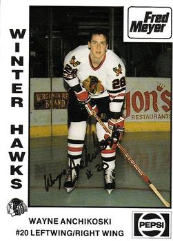 1988-89 Portland Winterhawks (WHL) #NNO Wayne Anchikoski Front