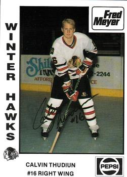 1988-89 Portland Winterhawks (WHL) #NNO Calvin Thudium Front