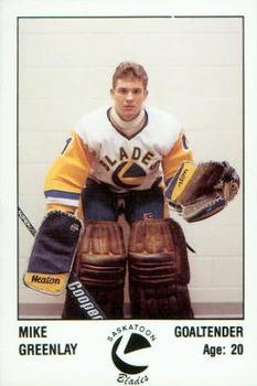 1988-89 Saskatoon Blades (WHL) Police #5 Mike Greenlay Front