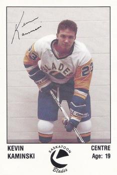 1988-89 Saskatoon Blades (WHL) Police #23 Kevin Kaminski Front