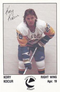 1988-89 Saskatoon Blades (WHL) Police #24 Kory Kocur Front