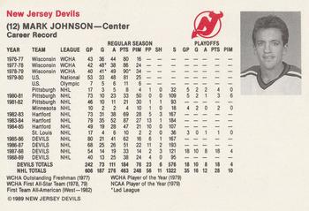 1989-90 New Jersey Devils #NNO Mark Johnson Back