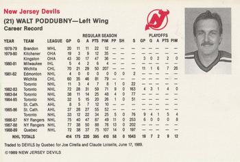 1989-90 New Jersey Devils #NNO Walt Poddubny Back