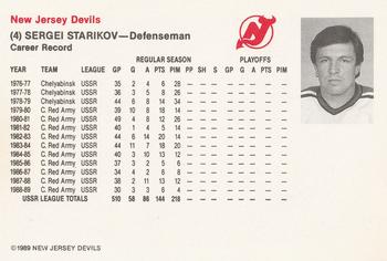 1989-90 New Jersey Devils #NNO Sergei Starikov Back