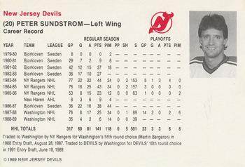 1989-90 New Jersey Devils #NNO Peter Sundstrom Back
