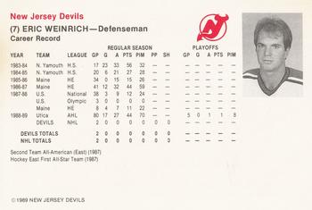 1989-90 New Jersey Devils #NNO Eric Weinrich Back