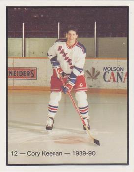 1989-90 Kitchener Rangers (OHL) Police #12 Cory Keenan Front