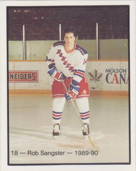 1989-90 Kitchener Rangers (OHL) Police #18 Rob Sangster Front