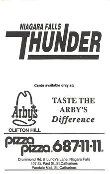 1989-90 Niagara Falls Thunder (OHL) #5 Checklist Front