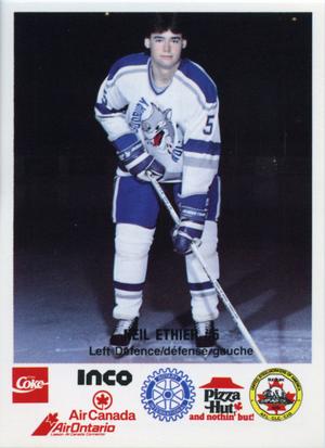 1989-90 Sudbury Wolves (OHL) Police #16 Neil Ethier Front