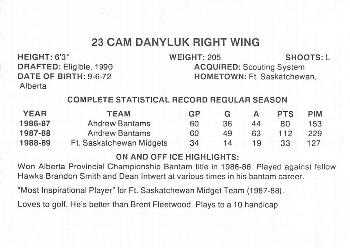 1989-90 Portland Winterhawks (WHL) #NNO Cam Danyluk Back