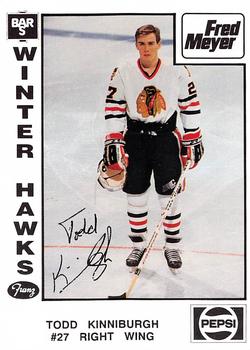 1989-90 Portland Winterhawks (WHL) #NNO Todd Kinniburgh Front