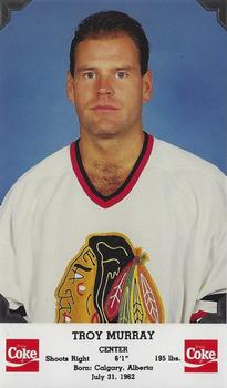 1990-91 Coca-Cola Chicago Blackhawks #NNO Troy Murray Front