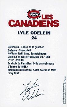 1990-91 Montreal Canadiens #NNO Lyle Odelein Back