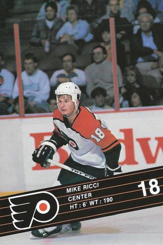 Mike Ricci Signed 1991 Score #433 Philadelphia Flyers Hockey Card