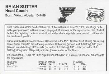 1990-91 Kodak St. Louis Blues #22 Brian Sutter Back