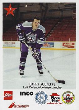 1990-91 Sudbury Wolves (OHL) Police #3 Barry Young Front