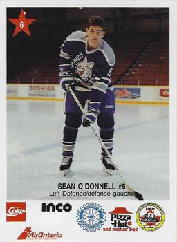 1990-91 Sudbury Wolves (OHL) Police #6 Sean O'Donnell Front