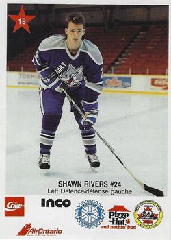 1990-91 Sudbury Wolves (OHL) Police #18 Shawn Rivers Front