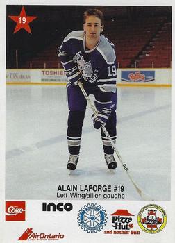 1990-91 Sudbury Wolves (OHL) Police #19 Alain Laforge Front