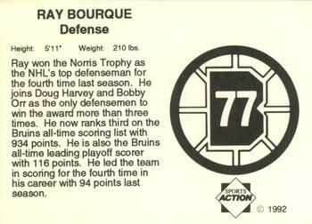 1991-92 Sports Action Boston Bruins #NNO Ray Bourque Back