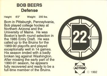 1991-92 Sports Action Boston Bruins #NNO Bob Beers Back