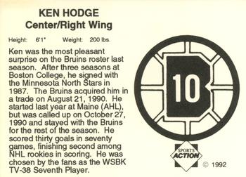 1991-92 Sports Action Boston Bruins #NNO Ken Hodge Back