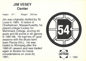1991-92 Sports Action Boston Bruins #NNO Jim Vesey Back