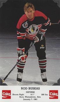 1991-92 Coca-Cola Chicago Blackhawks #NNO Rod Buskas Front