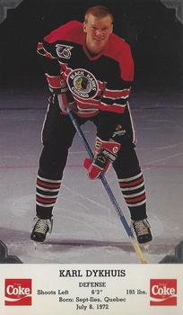 1991-92 Coca-Cola Chicago Blackhawks #NNO Karl Dykhuis Front