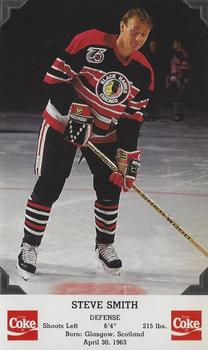 1991-92 Coca-Cola Chicago Blackhawks #NNO Steve Smith Front