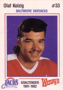 1991-92 Baltimore Skipjacks (AHL) #6 Olaf Kolzig Front