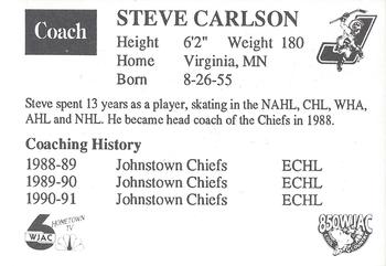1991-92 Johnstown Chiefs (ECHL) #NNO Steve Carlson Back