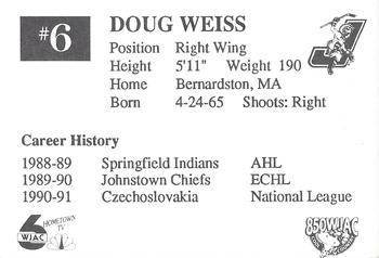 1991-92 Johnstown Chiefs (ECHL) #NNO Doug Weiss Back