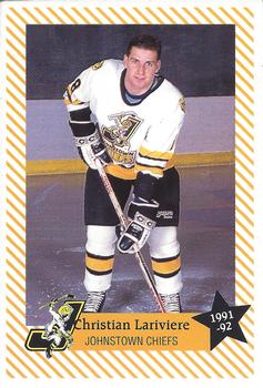 1991-92 Johnstown Chiefs (ECHL) #NNO Christian Lariviere Front