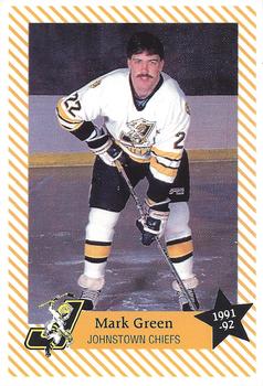 1991-92 Johnstown Chiefs (ECHL) #NNO Mark Green Front