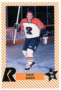 1991-92 Richmond Renegades (ECHL) #10 Dave Aiken Front