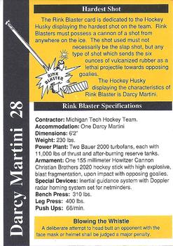 1991-92 Michigan Tech Huskies (NCAA) #NNO Rink Blaster Back