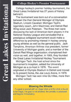 1991-92 Michigan Tech Huskies (NCAA) #NNO Great Lakes Invitational Back