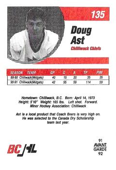 1991-92 Avant Garde BCJHL #135 Doug Ast Back