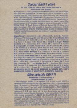 1986-87 Kraft Drawings - Cardboard Blue Backs #NNO Dale Hawerchuk Back