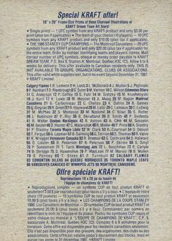 1986-87 Kraft Drawings - Cardboard Blue Backs #NNO Claude Lemieux Back