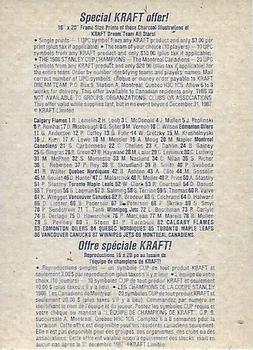 1986-87 Kraft Drawings - Cardboard Blue Backs #NNO Clint Malarchuk Back