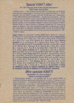 1986-87 Kraft Drawings - Cardboard Blue Backs #NNO Steve Penney Back