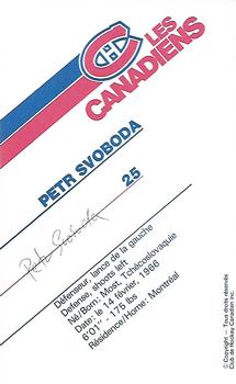 1986-87 Montreal Canadiens #NNO Petr Svoboda Back