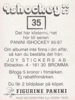 1986-87 Panini Ishockey (Swedish) Stickers #35 Gunnar Persson Back